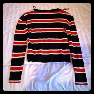 H&M Red and blue striped sweater